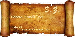 Dobsa Zaránd névjegykártya